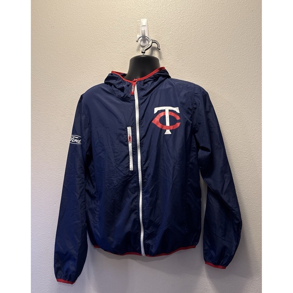 Minnesota Twins Jacket Men's XL Navy Blue Windbreaker‎ Hooded SGA Giveaway  MLB